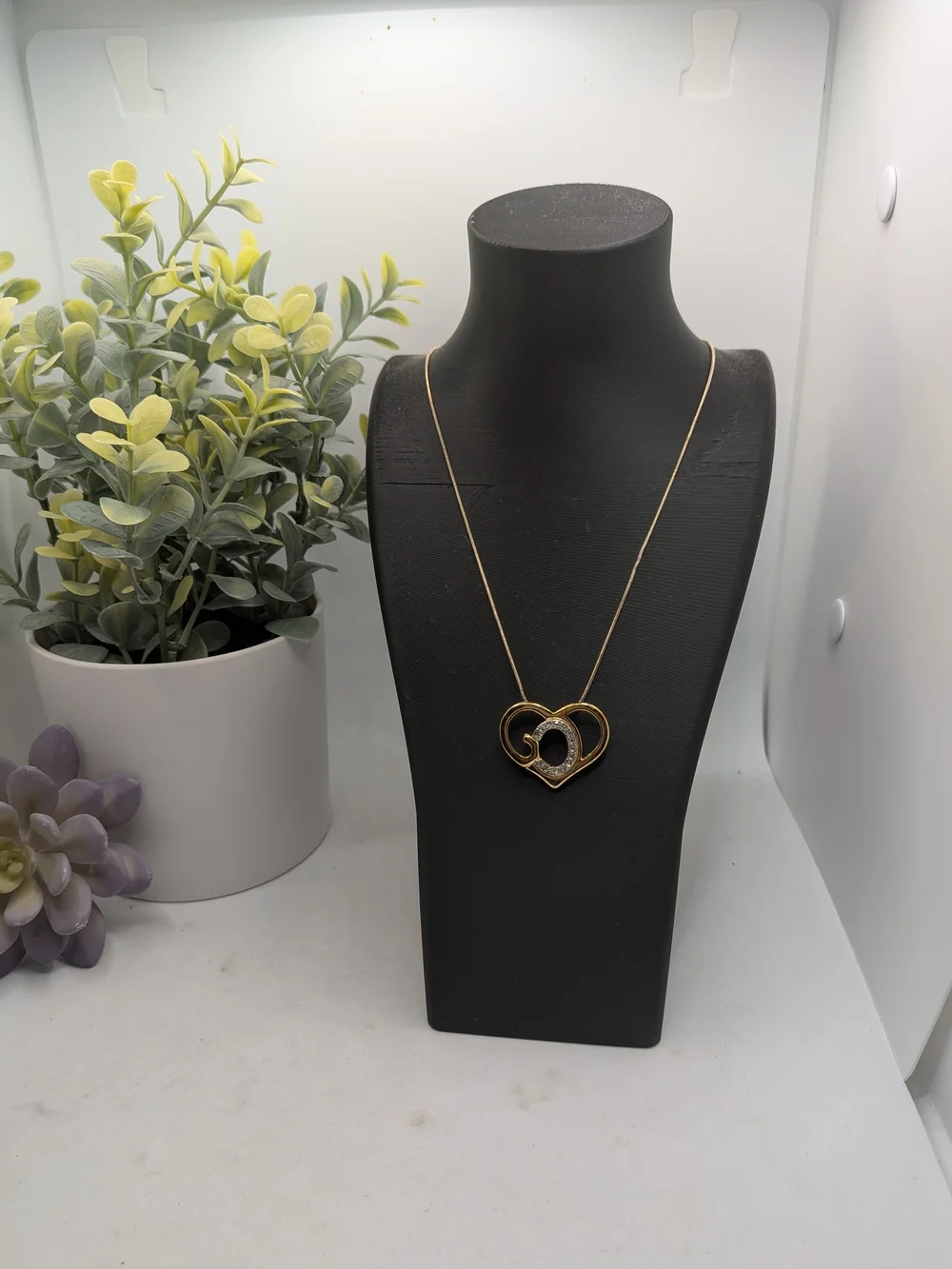 GOD Love Gold Heart Pendant Necklace with Crystal Accent - Women Jewelry